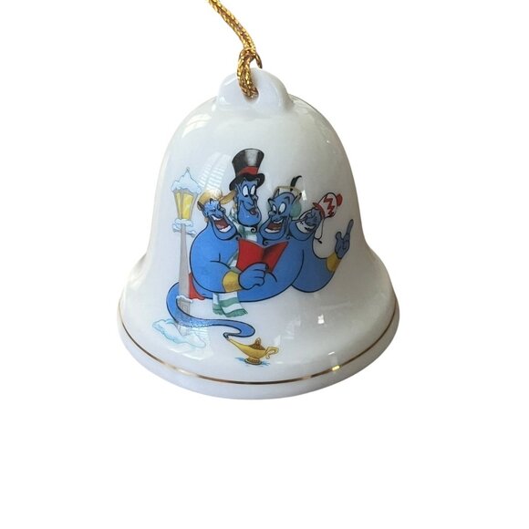 Grolier Disney Aladdin Genie Holiday Christmas Porcelain Bell Ornament 1993 - Picture 1 of 4